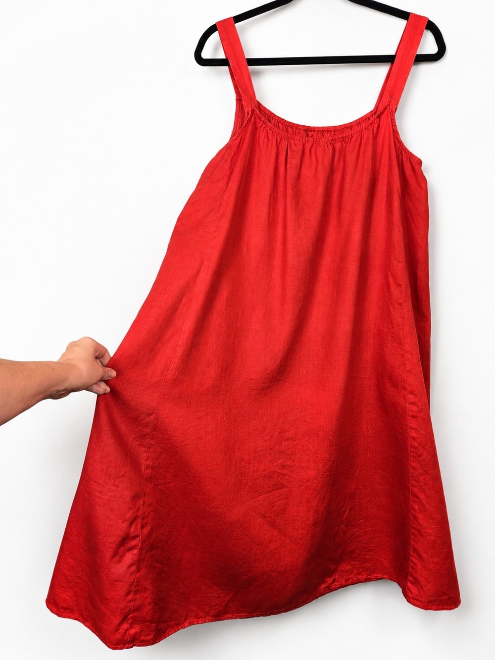 Eileen Fisher Organic Linen Coral Midi Dress M Minimalist Coastal Luxury